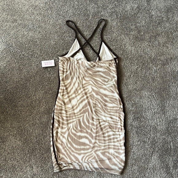 Brand new Brown bodycon zebra print xs dress - Picture 2 of 2